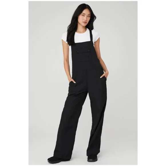 Alo Monterey Overalls in Black Size Small (Hemmed Inseam 27”) - Picture 2 of 16